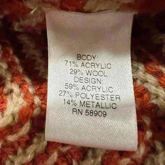 Knitted Gianni Bini XS. Orange, tan and a simmery silver -‎ Size Med - Picture 4 of 5